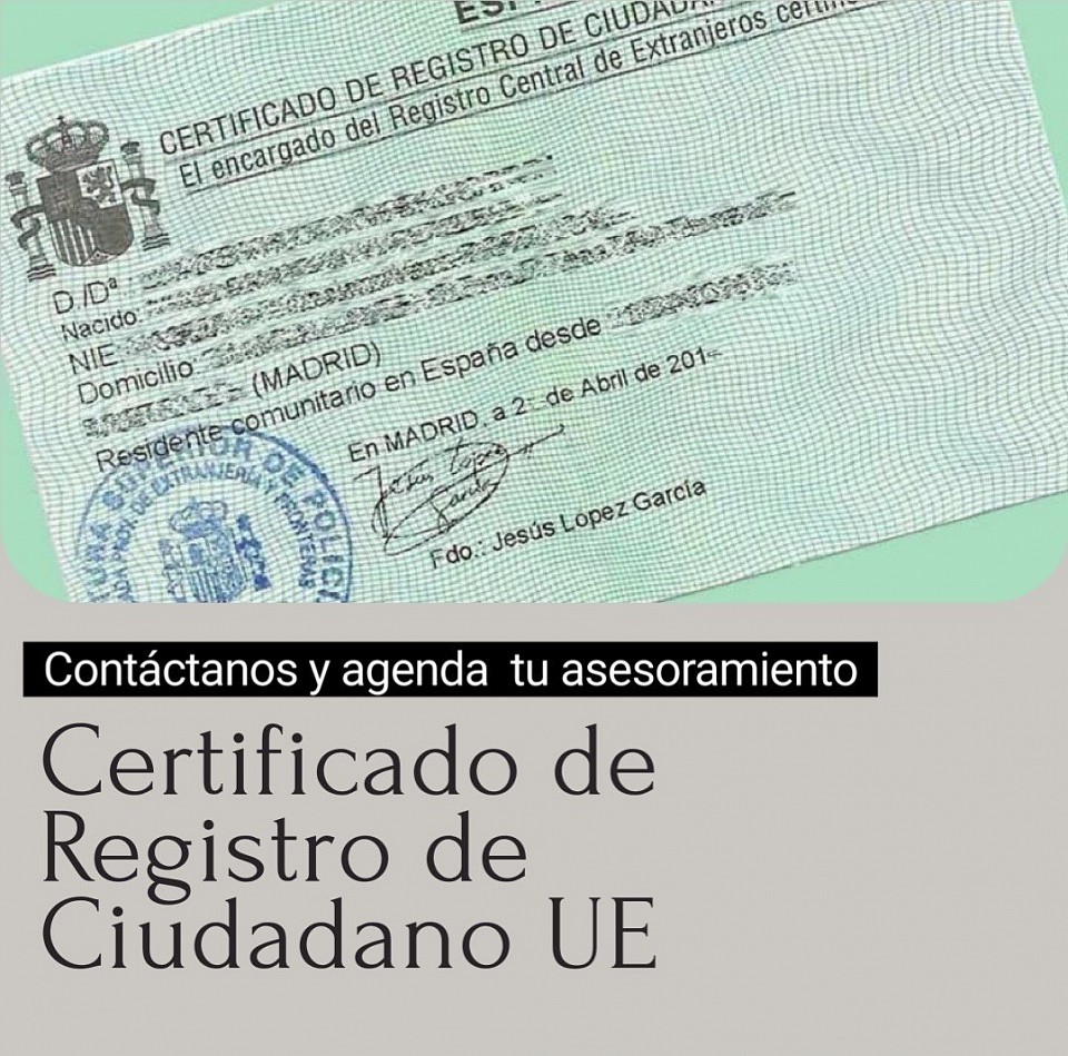 Certificado de registro comunitario UE